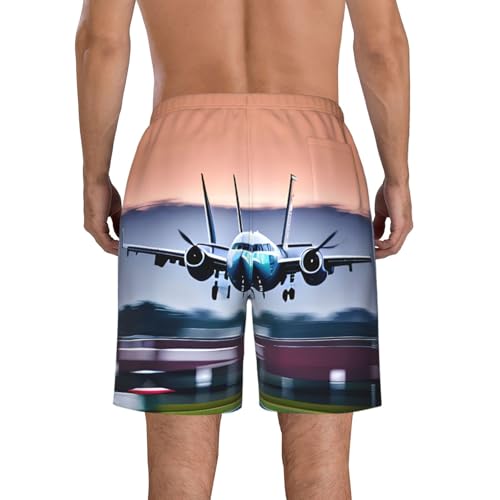 Fly Airplane Print Stylish Beach Shorts Swim Trunks Lightweight Breathable Summer Outdoor Activities3