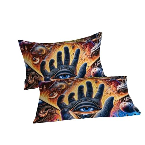 Housse de couette King en microfibre imprimé 3D Les Yeux Bedding - 7