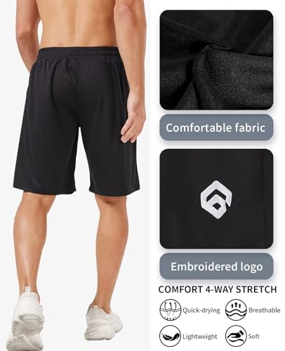 5 Pack Mens Shorts Casual with Pockets,Mens Athletic Shorts 9''Quick Dry Basketball Shorts Men for Gym Running4