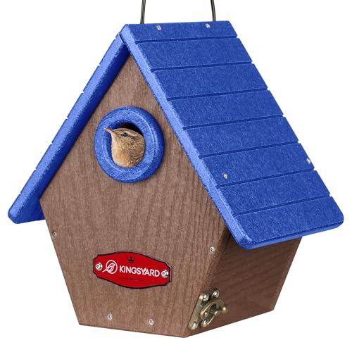 Kingsyard Recycled Plastic Bird House for Outdoors - Hanging Nesting
