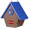 Kingsyard recycled plastic bird house for outdoors hanging nesting box with predator guard air vents for wren finch chickadee blue  urban country home decor