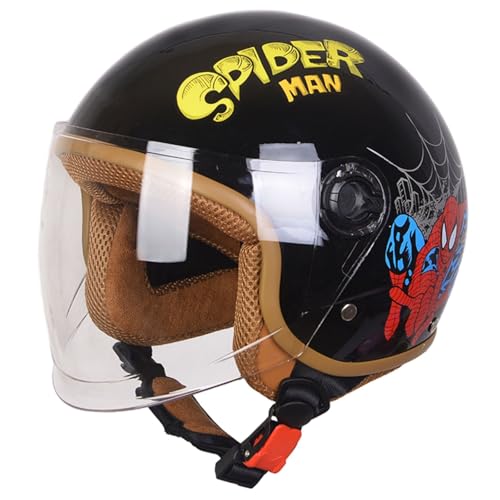 Casco De Motocicleta Abierto para Niños De 3 A 12 Años, Homologado Según La Norma ECE 22.06, para Scooter Infantil Y Moto I,50-57cm