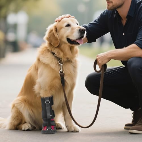 Poo4kark Fußheber mit Rolle (Keine Knöchelstütze) für Hunde. Korrigierende Hundeschuhe zum sicheren Anheben der Zehen bei Fußproblemen zur Verbesserung des Gangs bei Hunden. (Black, S)