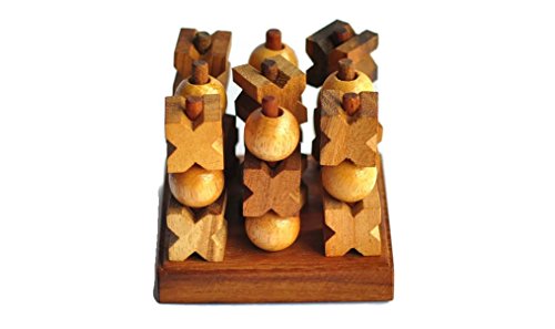 Wooden Games & Puzzles Tic-Tac-Toe 3D Wooden Brain Teasers Strategy Game With Collection Box Cube Box #TOP1