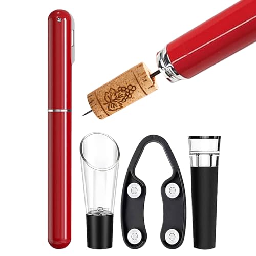 Lexsyn Abridor para botellas de vino, sacacorchos de viaje para viajes | Bomba de vino Sacacorchos con descorchador, para casa, bar, cocina, restaurante, boda, barman, apartamento