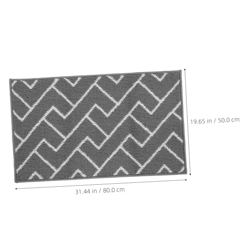 Tapis entrée intérieur lavable et géométrique gris