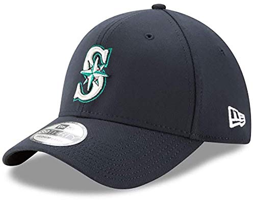 MLB Seattle Mariners Team Classic Game 39Thirty Stretch Fit Cap, Blue, Medium/Large