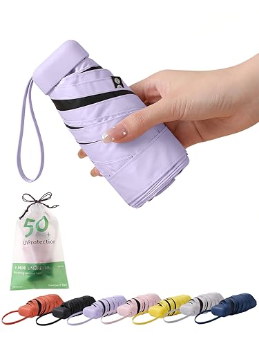 BAODINI Mini Travel Umbrella Small Compact UV Blocking Manual Open Close Portable Sun Protection for Women Kids and Men