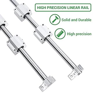 SBRRAIL Linear Rail 2PCS 300mm 8mm Dia Linear Motion Ball Bearing with 2PCS SCS8UU 4PCS Support Base Slide Bushing 300mm Linear Shaft Optical Axis with Rod Rail Support Set