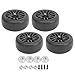 Dilwe 4Pcs RC Slick Tires RC Accessories, 1/10 Wheel Tire Compatible for WPL D12 1/10 RC Trucks RC Car Replacement Parts(red)