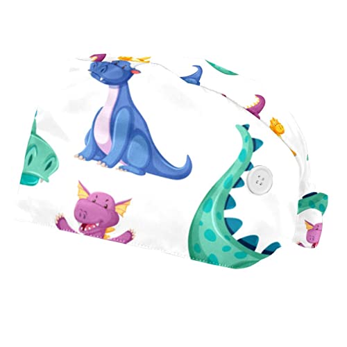 Casquette pour hommes et femmes : chapeaux de travail mignons imprimé dinosaure