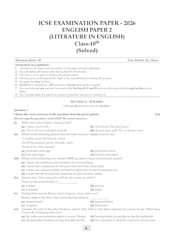 Image of Oswaal Class 10 ICSE Question Bank English Paper-2 Literature (2017 - 2026) |For 2027 Exam Chapter-wise & Topic-wise with Competency Based Questions | ... | Self-Assessment Papers | Practice Papers