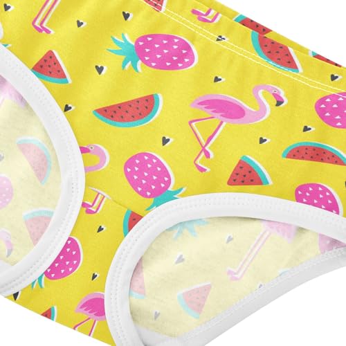 Little Girl Underwear Toddler Panties Kids Undies Flamingo Pineapple Watermelon Fruit Soft Cotton Briefs 2T-8Y4