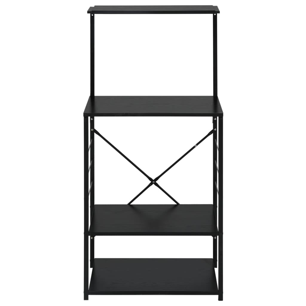 Mikrowellenregal Schwarz 60x39,6x123 cm Holzwerkstoff,Heim & Garten,Küche & Esszimmer,Küchenhelfer & -utensilien,Küchenorganizer,Küchenutensilienhalter & -ablagen,Schwarz,11 kg-288238