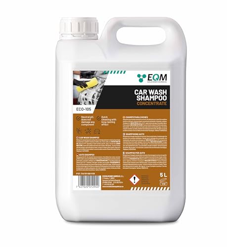 EQM - ECO-105 - Shampooing Concentré pour Voiture - 5L - Plus de 250 lavages - Nettoyage rapid et protection de peinture automobile grâce à son pH neutre