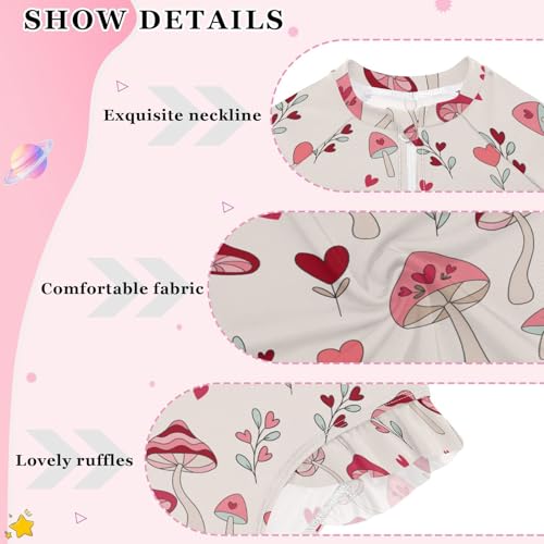 Girls Long Sleeve Swimsuit Rodeo Cowgirl One Piece Bathing Suit Zipper UPF 50+ Rashguard Swimwear 3-12Y4