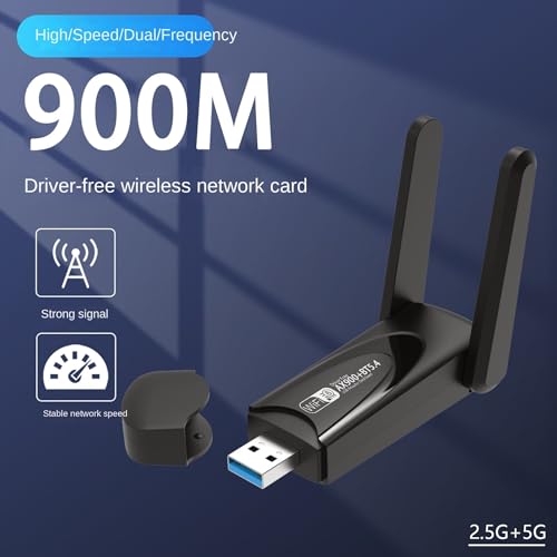 Image of Dual Band 900mbps WiFi USB Adapter with Bluetooth 5.4 | 2.4GHz & 5GHz Wireless Dongle | Driver-Free | Supports Windows 10 /11 | High-Speed USB WiFi Receiver for PC & Laptop