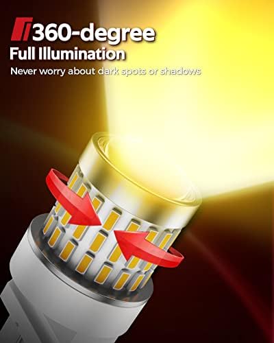 Image of Torchbeam 3157 LED Bulbs for Turn Signal Lights, Yellow Amber 500% Brighter 3156 3056 4057 4157 LED Bulb 57-SMD LED Chipset with Projector Len for Parking Side Marker Brake Blinker Lights, Pack of 2