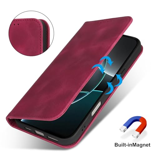 Jaorty Case for iPhone 16 Pro Wallet with Wrist Strap,Matte Burgundy - image 3