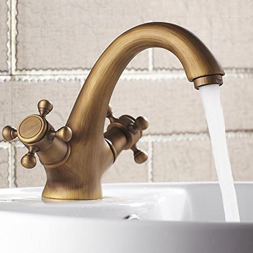 Mélangeur froid et chaud en V pour lavabo de salle de bain rétro