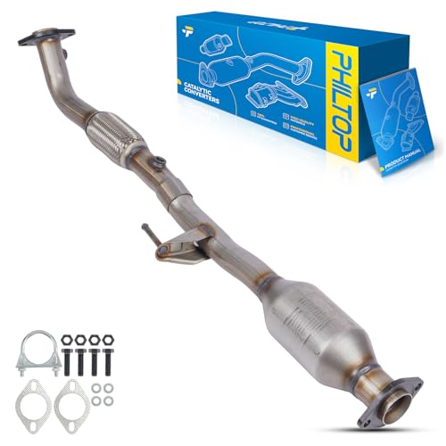 PHILTOP High Flow Front Catalytic Converter Kit Direct-Fit Compatible with Toyota 2002-2006 Camry 2.4L, 2004-2006 Solara 2.4L, OE18064, 643001, 40483, 55435, EPA Compliant