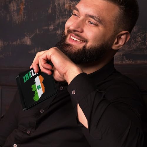 Ireland Map Flag Irish St Patricks Mens Bifold Wallet Single-Sided Printed Slim 6 Card Holders Purse Leather Money Clip4