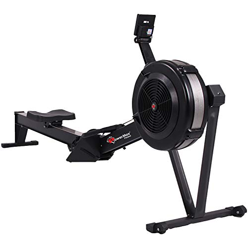 PowerMax Fitness® RAC-2500 Foldable Rowing Machine for Full Body Workout at Home Gym [10 Levels Air Resistance, LCD Display, Max User Weight 160kgs] Rower for Cardio & Strength Training Equipment