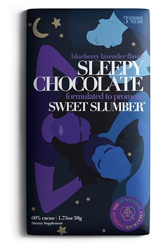 Sleepy Chocolate Bar – Premium Dark Chocolate with Chamomile, Passionflower & Melatonin for...