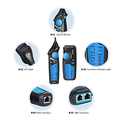 Wire Tracker, ELEGIANT Cable Tester RJ11 RJ45 Multifunction Wire Tracker Line Finder for Network Cable Collation, Telephone Line Test, Continuity Checking