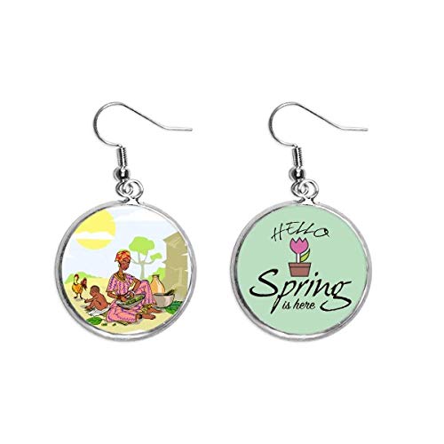 Pendientes de primavera ligeros de tótems aborígenes para evitar alergias y orejas pesadas