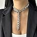 RINHOO FRIENDSHIP Chunky Gold Belt Buckle Necklace Gold Sexy Collar Choker Cuban Link Chain For Women Punk Rock Outfits Thick Slip Chain Fashion Jewelry For Men (Short Sliver 1)