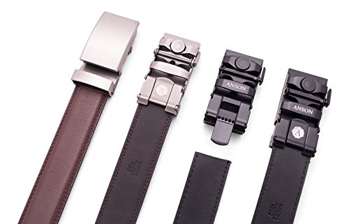 Anson Belt & Buckle - Men's 1.25" Traditional Silver Buckle with Khaki Canvas/Microfiber Backed Strap