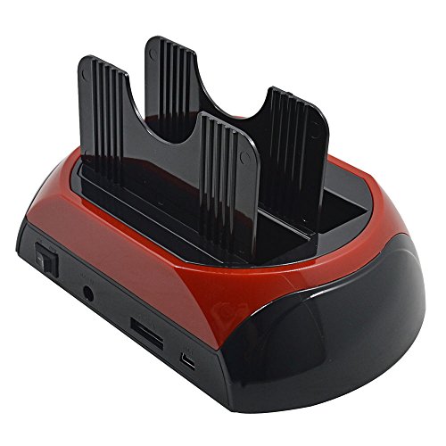 Docking Station 2 Hard Disk SATA IDE USB 3.0 y ranura E-Sata con lector de tarjetas multimedia 3