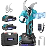 Upgraded Electric Pruning Shears, 1.4" Cutting Diameter Cordless Pruner with LCD Display, Brushless Motor, 2×2.0Ah Rechargeable Batteries & Extra Blade for Garden Trees and Branches