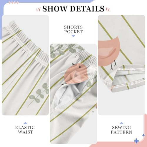 Lines Birds Boys Pants Boys Athletic Pants Long Pant for Boywith Pockets Wide-Leg Size 6-14Y4