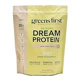 Greens First Dream Protein Powder Whey - 20g Protein Per Serving - Hormone-Free with Prebiotics - Non-GMO - No Artificial Sweeteners/MSG/Aspartame (Creamy French Vanilla, 26.5 oz)