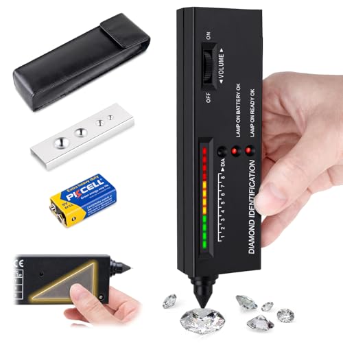 Diamond Tester Pen, High Accuracy Jewelry Tester, Battery Included, Gemstone-Only Detection - No Metal/Gold Testing, for Novice and Expert Gemologists
