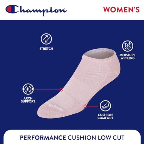 Image of Champion Women's Low Cut Beathable Moisture-Wicking Athletic Socks (6-Pack)
