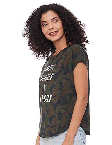 Image of Max Women's Typographic Print Round Neck Sports T-Shirt