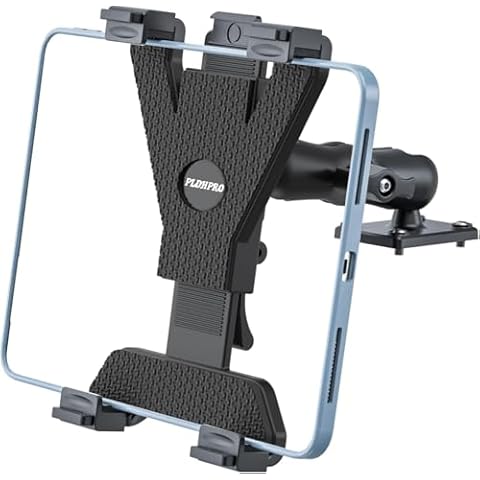 PLDHPRO Tablet Holder for Truck, Adjustable Tablet Mount Heavy Duty Drill Base Stand Compatible with iPad, Samsung Galaxy Tab and Other 7-12.9" Tablets for Desk Commercial Vehicles, Trucks Cover