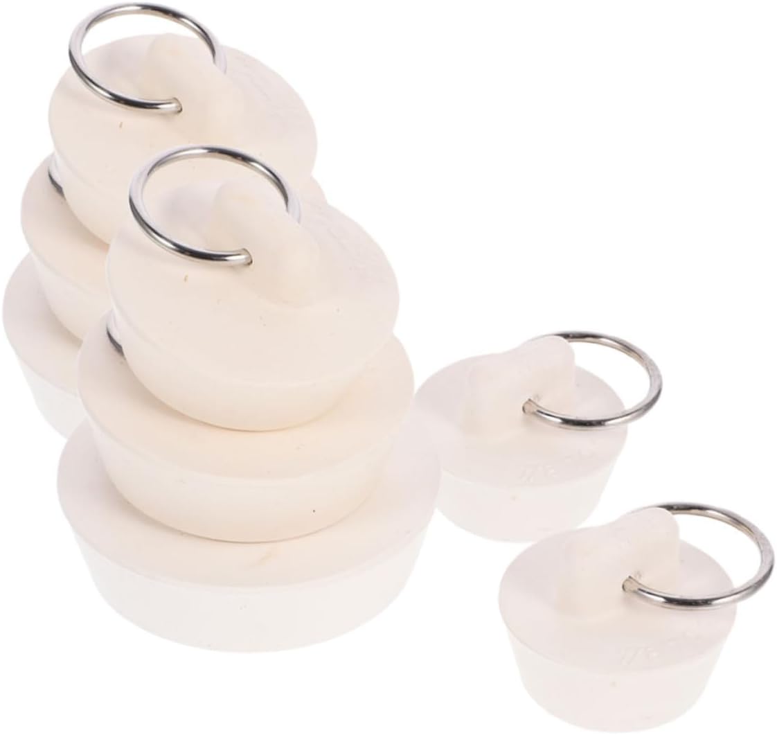 Rubber Bathtub Drain Plug and Wash Basin Stopper Set, Universal Kitchen and Bathroom Sink Drain Stoppers with Hanging Ring, 8pcs Pack for Home Bathroom and Kitchen Use