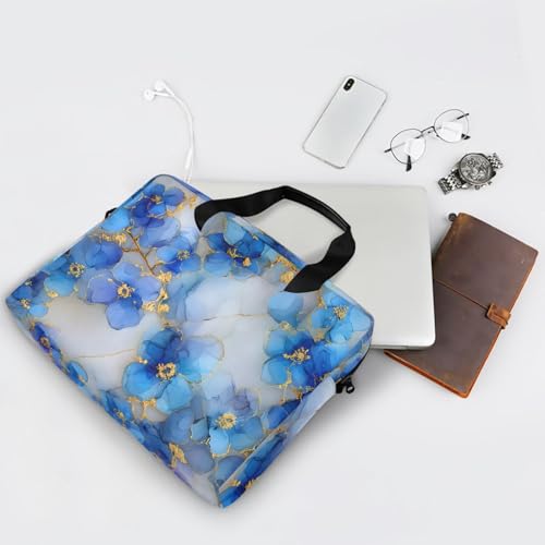 Funda para portátil ALAZA con patrón azul y asa, 13-15.6 pulg miniatura 7
