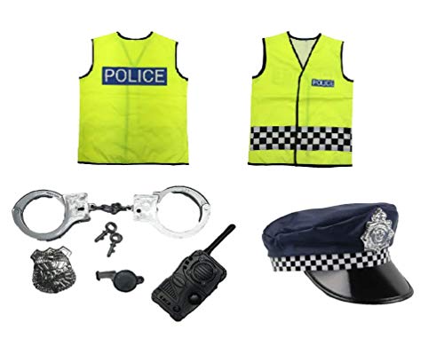 Matissa & Dad Children's Police Officer Role Play Costume and accessory Set Kids Boys Girls (Small (3-5 Years))