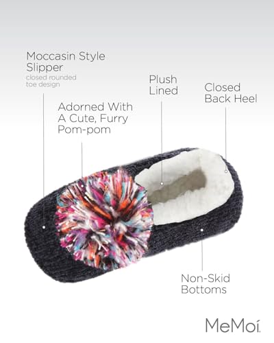 MeMoi Women's Plush Pom-Pom Chenille Slippers3