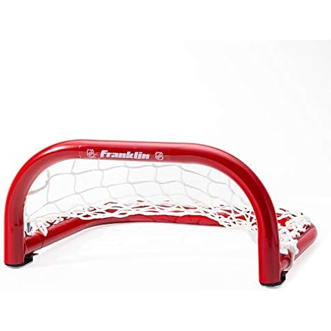 FRANKLIN - Streethockey-Tor NHL I Outdoor-Tor I Tor mit Stahlrahmen I Puck-Tor für den Garten I Tor für Hockeybälle und Pucks I Streethockey-Training I Feldhockey I Indoor-Tor I Lacrosse - Rot Cover