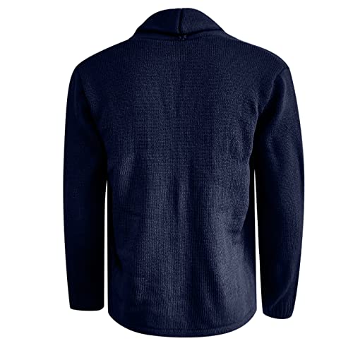 Cardigan Sweaters for Men Casual Shawl Long Sleeve Button Up Knited Sweaters4