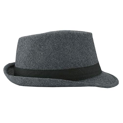 FALETO Unisex Classic 20s Trilby Fedora Hat with Band Casual Jazz Cap Manhattan
