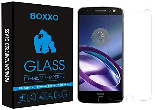 BOXXO Screen Protector for Motorola Moto Z Play [Tempered Glass Guard] [Gorilla] Easy Installation [Anti FingerPrint]