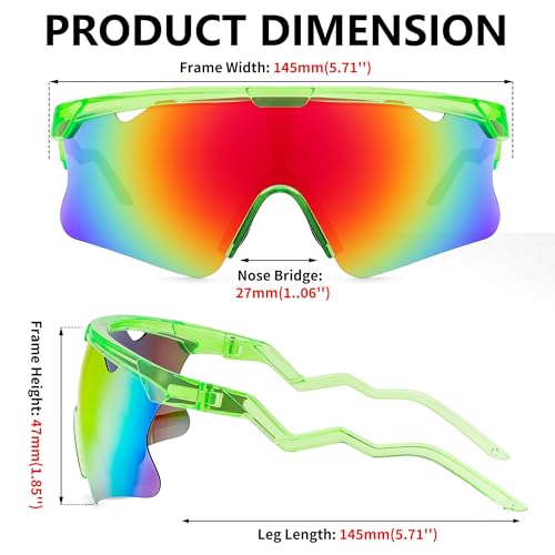 Image of FEISEDY Sunglasses for Men and Women, Polarized Large Retro Rimless Glasses TR90 Frame for Baseball, Cycling, Sports B4073