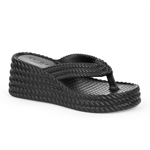 Sandália Brizza Arezzo Tamanco Plataforma Marrocos Sun Preto - Feminino - 37/38 - Preto